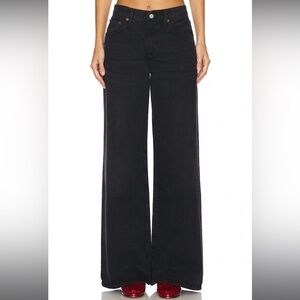 AGOLDE Clara Low Rise Baggy Flare in Mascara